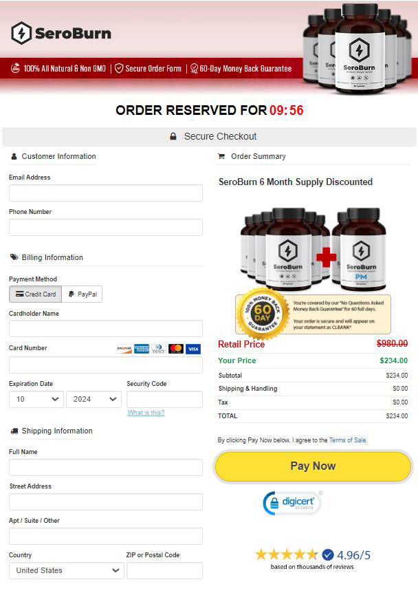 SeroBurn - Secure checkout